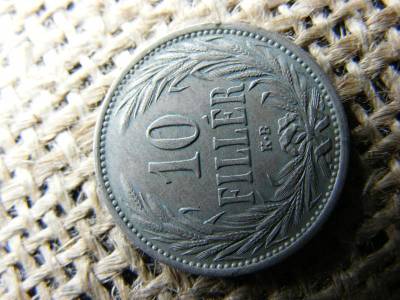 10 fillér érme, 1909, Korona