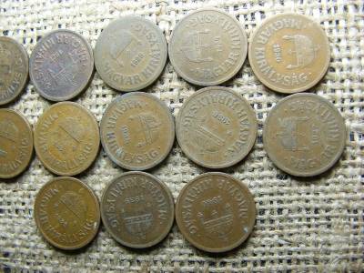 2 fillér, 1926-1940 sor, 1932-1933 nélkül