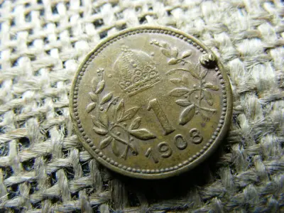 Mini 1 korona érme, 1908