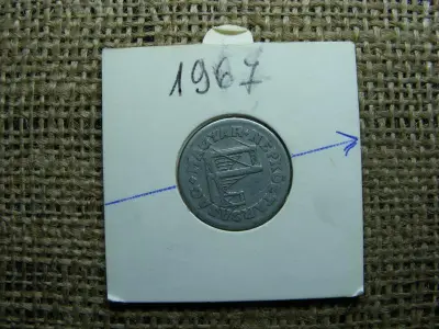 50 fillér, 1967, verdehibás, elfordult