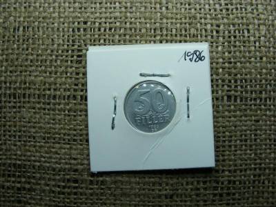 50 fillér, 1986, verdehibás, elfordult