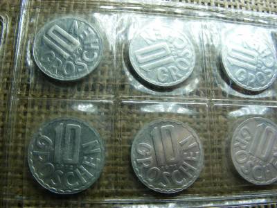 10 Groschen, 1970-1979 sor, UNC