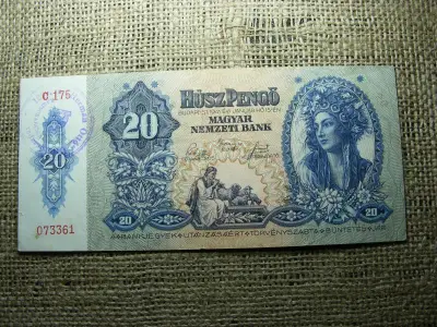 20 pengő, 1941, Kazincbarcika, felülbélyegzés