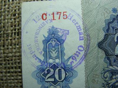 20 pengő, 1941, Kazincbarcika, felülbélyegzés