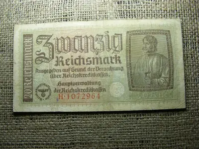 20 márka, 1940, horogkereszt