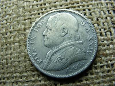 Vatikán 2 Lira, 1869, ezüst