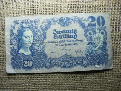 20 Schilling, 1945, Osztrák Papírpénz