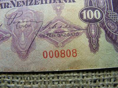 100 pengő, 1930, alacsony sorszám