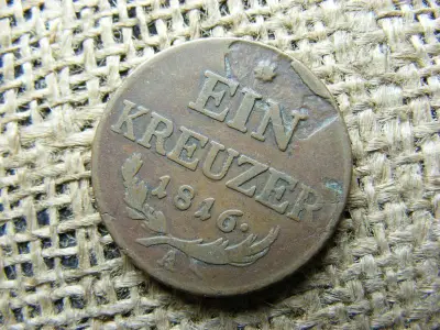 1 krajcár 1816 A, verdehibás, lapkahibás, hengerelési hibás