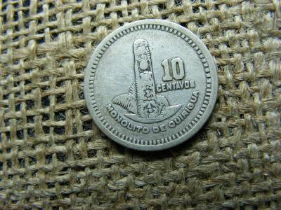 Guatemala, 10 centavos, 1949, ezüst