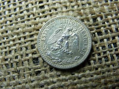 Mexikó, 20 centavos, 1943, ezüst
