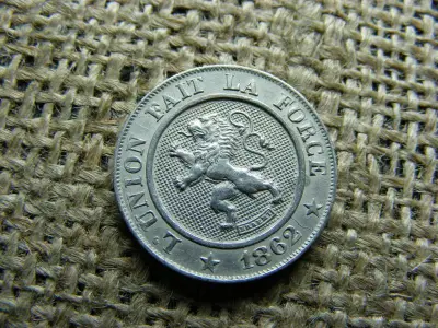 Belga 10 centimes érme, 1862