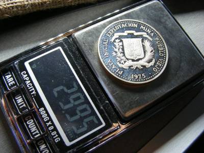 Dominikai Köztársaság 10 Pesos, 1975, PP Ezüst