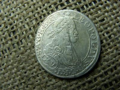 Lipót ezüst 15 krajcár, 1664, XV