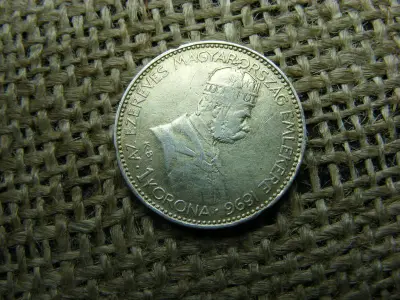 Ezüst 1 korona, 1896 KB, Millennium, aranyozott