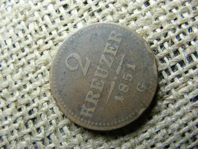 2 krajcár 1851 G, Ferenc József kori érme