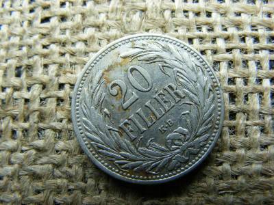 20 fillér, 1908, korona