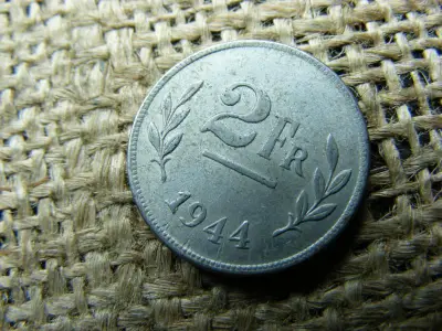 Belga 2 frankos érme, 1944