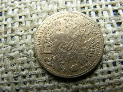 Ferenc József 20 krajcár, 1869, réz, hamis