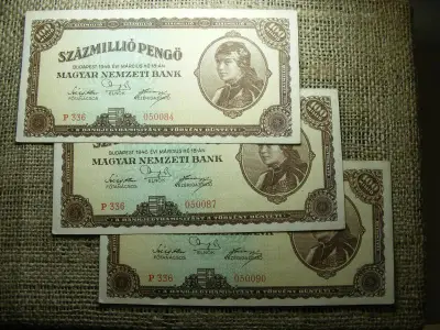 Százmillió pengő, 1946, 3 db sorszám közeli