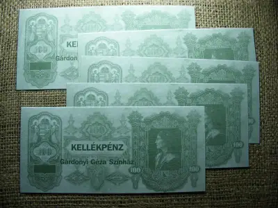 Színházi kellékpénz, 100 pengő, Gárdonyi Géza