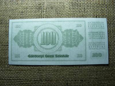 Színházi kellékpénz, 100 dinár, Gárdonyi Géza