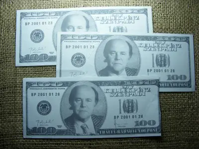 Színházi kellékpénz, 100 dollár, színpadi