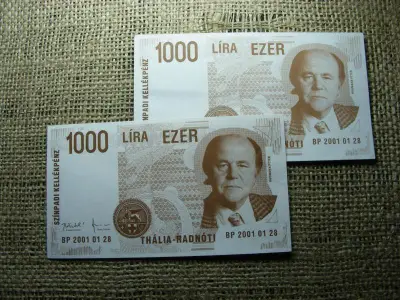 Színházi kellékpénz, 1000 líra, Thália - Radnóti