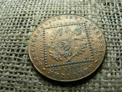 30 krajcár, 1807 B, korabeli aranyozással