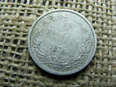 Finn 1 markka, 1874, ezüst