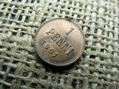 Finn 1 penni érme, 1901