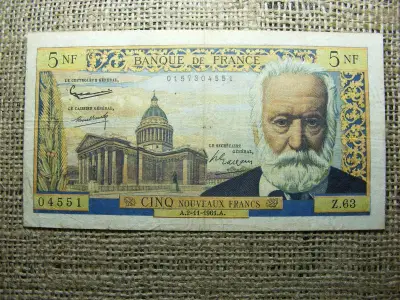 Franciaország 5 francs bankjegy, 1961, V2