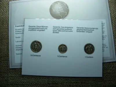 Guatemala 1-5-10 centavos, 1994, aranyozott szett
