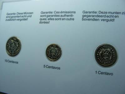 Guatemala 1-5-10 centavos, 1994, aranyozott szett