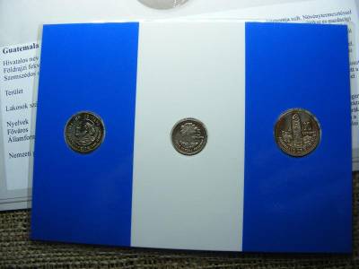 Guatemala 1-5-10 centavos, 1994, aranyozott szett