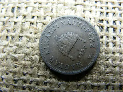 1 fillér, 1897, Korona kori érme