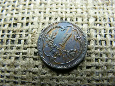 1 Heller, 1910, Korona-pénzverés