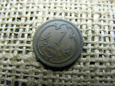 1 heller érme, 1895, Korona