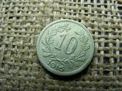 10 Heller, 1916, Korona-pénzveret