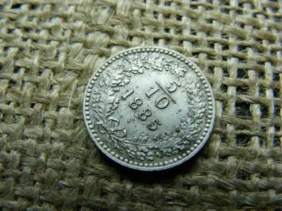 5/10 krajcár, 1885, korabeli ezüstözött
