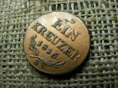 1 krajcár 1816 B, korabeli aranyozással