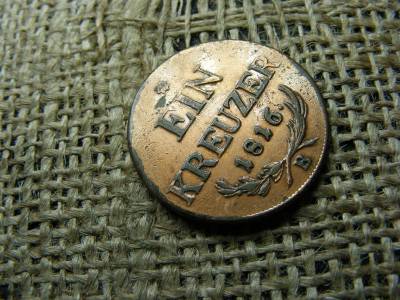 1 krajcár 1816 B, korabeli aranyozással