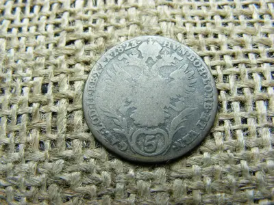 Ezüst 5 krajcár, 1823 A, Ritka