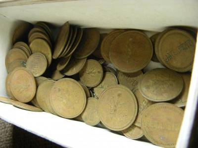 Francia játékzsetonok, 1900-as évek, 160 db, dobozos