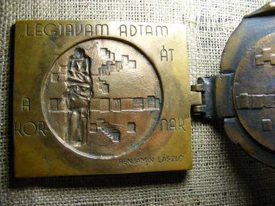 Fővárosi Szabó Ervin Könyvtár Plakett, 1904, bronz