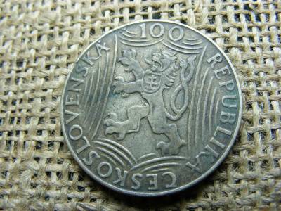 Csehszlovákia, 100 korona, 1949, Sztálin, ezüst