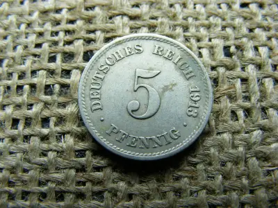 5 Pfennig, 1913 J, ritka