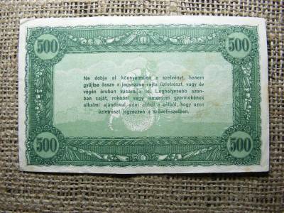 500 Korona, Vásárlási Visszatérítés, HANGYA