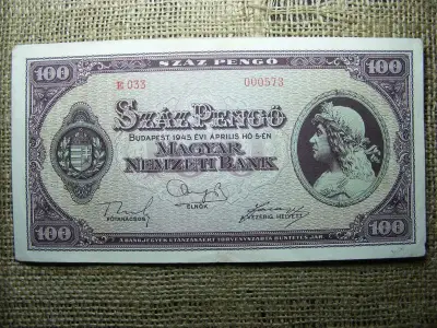 100 pengő, 1945, alacsony sorszám, ritka