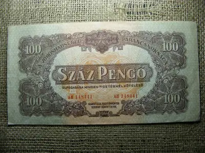 100 pengő, 1944, Vörös Hadsereg, kis számok